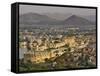 Elevated view of City Palace, Udaipur, India-Adam Jones-Framed Stretched Canvas