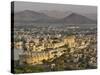 Elevated view of City Palace, Udaipur, India-Adam Jones-Stretched Canvas