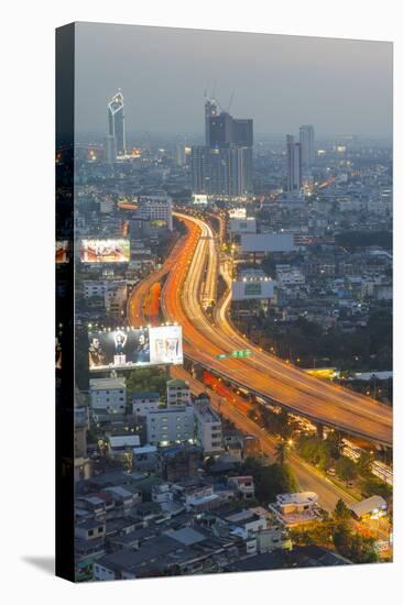 Elevated view of city skyline, Bangkok, Thailand, Southeast Asia, Asia-Frank Fell-Stretched Canvas