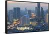 Elevated view of city skyline, Bangkok, Thailand, Southeast Asia, Asia-Frank Fell-Framed Stretched Canvas
