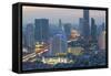 Elevated view of city skyline, Bangkok, Thailand, Southeast Asia, Asia-Frank Fell-Framed Stretched Canvas