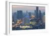 Elevated view of city skyline, Bangkok, Thailand, Southeast Asia, Asia-Frank Fell-Framed Photographic Print