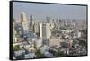 Elevated view of city skyline, Bangkok, Thailand, Southeast Asia, Asia-Frank Fell-Framed Stretched Canvas