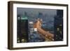 Elevated view of city skyline, Bangkok, Thailand, Southeast Asia, Asia-Frank Fell-Framed Photographic Print