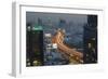 Elevated view of city skyline, Bangkok, Thailand, Southeast Asia, Asia-Frank Fell-Framed Photographic Print