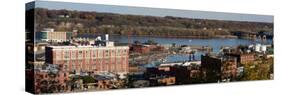 Elevated view of cityscape, Dubuque, Dubuque County, Iowa, USA-null-Stretched Canvas