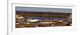 Elevated view of cityscape, Dubuque, Dubuque County, Iowa, USA-null-Framed Photographic Print