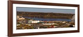 Elevated view of cityscape, Dubuque, Dubuque County, Iowa, USA-null-Framed Photographic Print