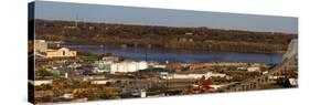 Elevated view of cityscape, Dubuque, Dubuque County, Iowa, USA-null-Stretched Canvas