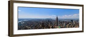 Elevated view of cityscape, Empire State Building, Manhattan, New York City, New York State, USA-null-Framed Photographic Print