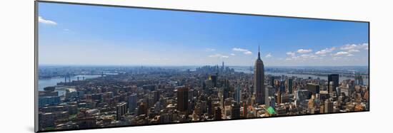 Elevated view of cityscape, Empire State Building, Manhattan, New York City, New York State, USA-null-Mounted Photographic Print