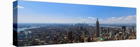 Elevated view of cityscape, Empire State Building, Manhattan, New York City, New York State, USA-null-Stretched Canvas