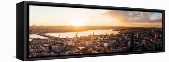 Elevated View of Cityscape from the Galata Tower, Beyoglu, Istanbul, Turkey-null-Framed Stretched Canvas