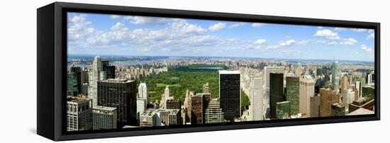 Elevated view of cityscape from Top of the Rock, Central Park, Manhattan, New York City, New Yor...-null-Framed Stretched Canvas