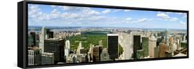 Elevated view of cityscape from Top of the Rock, Central Park, Manhattan, New York City, New Yor...-null-Framed Stretched Canvas