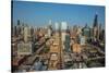 Elevated view of cityscape, Lake Street Elevated, Chicago, Cook County, Illinois, USA-null-Stretched Canvas