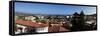 Elevated view of cityscape, Santa Barbara County Courthouse, Santa Barbara, California, USA-null-Framed Stretched Canvas