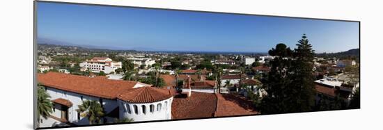 Elevated view of cityscape, Santa Barbara County Courthouse, Santa Barbara, California, USA-null-Mounted Photographic Print