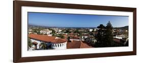 Elevated view of cityscape, Santa Barbara County Courthouse, Santa Barbara, California, USA-null-Framed Photographic Print