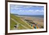 Elevated View of Colourful Beach Huts on West Cliff Beach-Eleanor Scriven-Framed Photographic Print