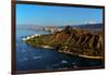 Elevated view of Diamond Head Lighthouse, Diamond Head, Honolulu, Hawaii, USA-null-Framed Photographic Print