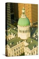 Elevated view of dome of Saint Louis Historical Old Courthouse, Federal Style architecture built...-null-Stretched Canvas