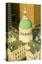 Elevated view of dome of Saint Louis Historical Old Courthouse, Federal Style architecture built...-null-Stretched Canvas