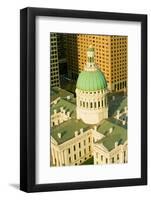 Elevated view of dome of Saint Louis Historical Old Courthouse, Federal Style architecture built...-null-Framed Photographic Print