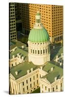 Elevated view of dome of Saint Louis Historical Old Courthouse, Federal Style architecture built...-null-Stretched Canvas