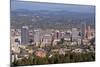 Elevated view of downtown skyline Portland, Multnomah County, Oregon, USA-null-Mounted Photographic Print