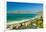 Elevated view of False Bay and Indian Ocean, overlooking St. James and Fish Hoek, outside of Cap...-null-Framed Photographic Print