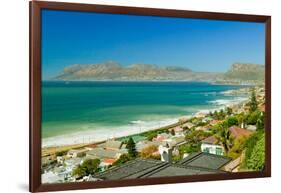 Elevated view of False Bay and Indian Ocean, overlooking St. James and Fish Hoek, outside of Cap...-null-Framed Photographic Print