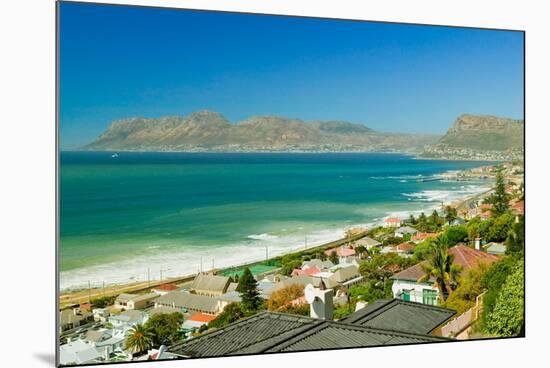 Elevated view of False Bay and Indian Ocean, overlooking St. James and Fish Hoek, outside of Cap...-null-Mounted Photographic Print