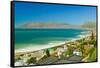 Elevated view of False Bay and Indian Ocean, overlooking St. James and Fish Hoek, outside of Cap...-null-Framed Stretched Canvas