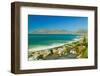 Elevated view of False Bay and Indian Ocean, overlooking St. James and Fish Hoek, outside of Cap...-null-Framed Photographic Print