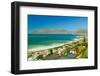 Elevated view of False Bay and Indian Ocean, overlooking St. James and Fish Hoek, outside of Cap...-null-Framed Photographic Print