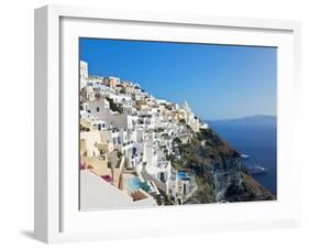 Elevated View of Fira, Santorini (Thira), Cyclades Islands, Aegean Sea, Greek Islands, Greece-Gavin Hellier-Framed Photographic Print