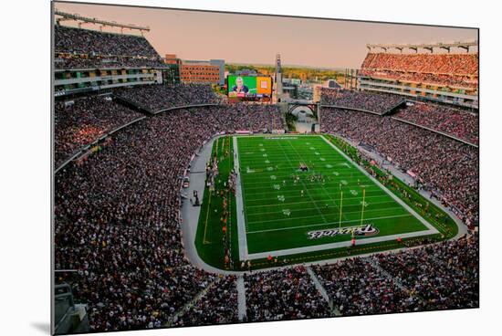Elevated view of Gillette Stadium, home of Super Bowl champs, New England Patriots, NFL Team pla...-null-Mounted Photographic Print