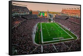 Elevated view of Gillette Stadium, home of Super Bowl champs, New England Patriots, NFL Team pla...-null-Framed Stretched Canvas