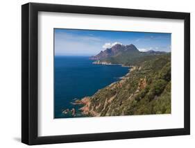 Elevated View of Golfe De Girolata Gulf, Corsica, France-Walter Bibikow-Framed Photographic Print