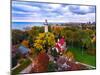 Elevated view of Grosse Point Lighthouse in Evanston, Cook County, Illinois, USA-null-Mounted Photographic Print