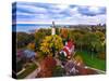 Elevated view of Grosse Point Lighthouse in Evanston, Cook County, Illinois, USA-null-Stretched Canvas