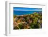 Elevated view of Grosse Point Lighthouse in Evanston, Cook County, Illinois, USA-null-Framed Photographic Print