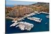 Elevated view of harbor in the Monte-Carlo, in the Principality of Monaco, Western Europe on the...-null-Stretched Canvas