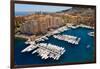 Elevated view of harbor in the Monte-Carlo, in the Principality of Monaco, Western Europe on the...-null-Framed Photographic Print