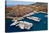 Elevated view of harbor in the Monte-Carlo, in the Principality of Monaco, Western Europe on the...-null-Stretched Canvas