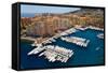 Elevated view of harbor in the Monte-Carlo, in the Principality of Monaco, Western Europe on the...-null-Framed Stretched Canvas