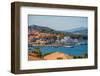 Elevated view of harbour and Palau town, Palau, Sardinia, Italy, Mediterranean, Europe-Frank Fell-Framed Photographic Print