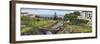 Elevated view of historic bridge, Ribeira Grande, Sao Miguel Island, Azores, Portugal-null-Framed Photographic Print