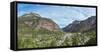 Elevated view of Historic Victorian mountain town of Ouray, Ouray County, San Juan Mountains, Co...-null-Framed Stretched Canvas